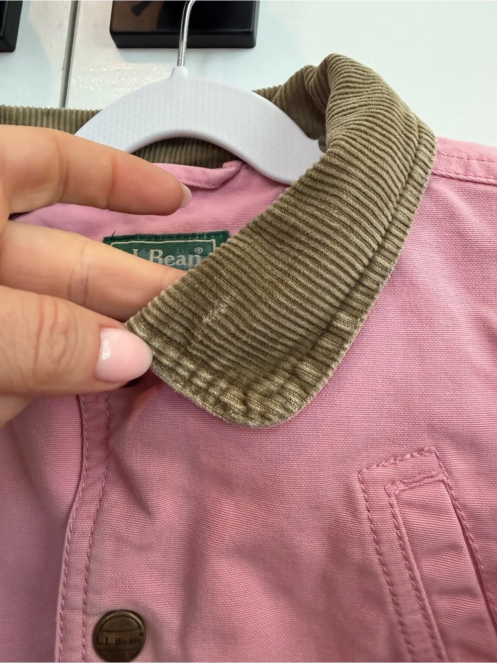 Vintage L.L. Bean Girls Chore Barn Canvas Coat Utility Jacket in Pink Size 2T